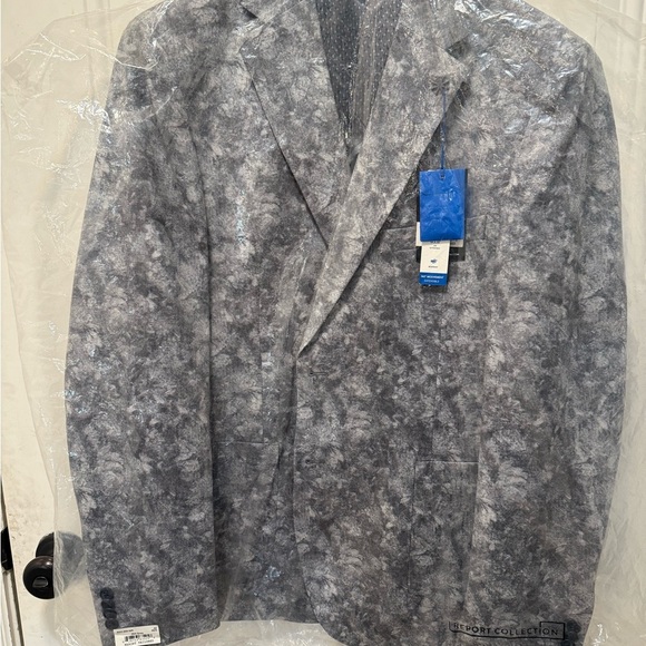 Report Collection Modern Fit Single Breasted Sport Coat in Grey Pattern - Picture 3 of 4